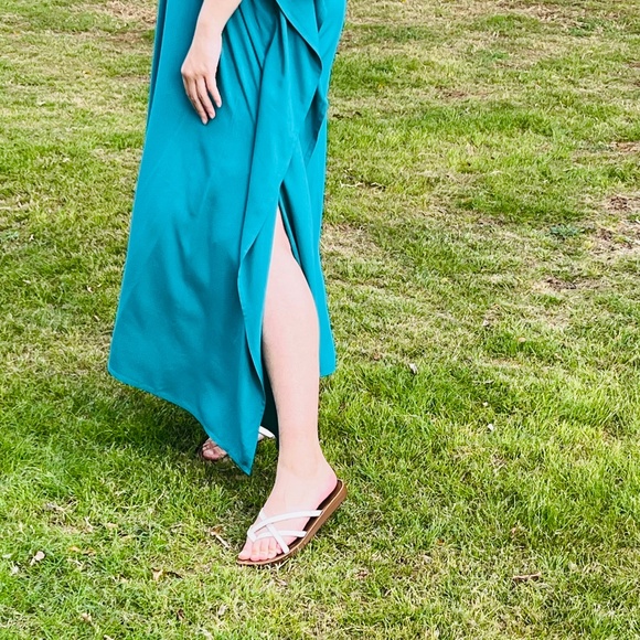 Dark Turquoise Rayon Kaftan Dress: Resort Wear - Picture 8 of 9